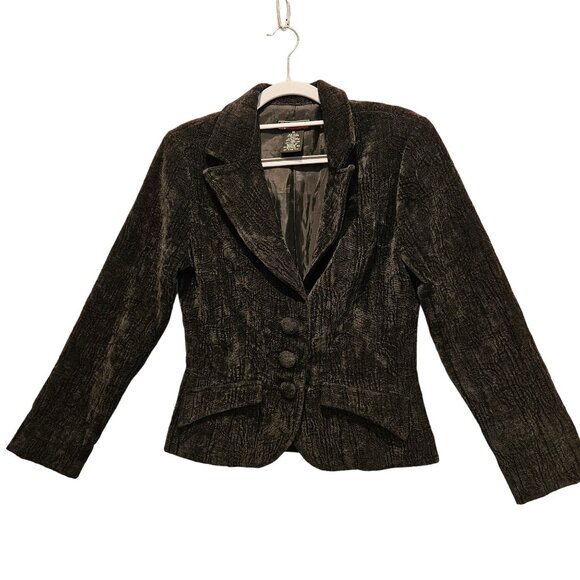 Hotkiss blazer Womens M Black jacket Textured Buttons fitted career party lined - Picture 1 of 13